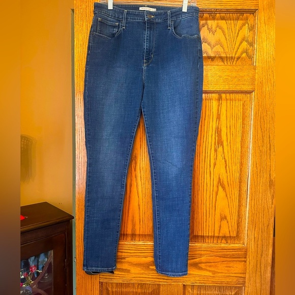 Levi's 721 High Rise Dark Blue Skinny Jeans - Picture 1 of 3